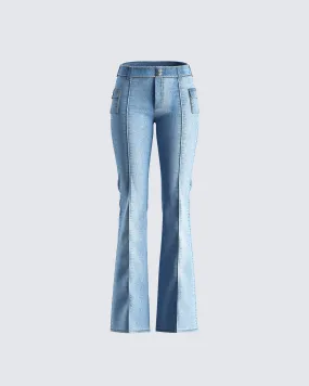 Zori Blue Flare Leg Denim Pant